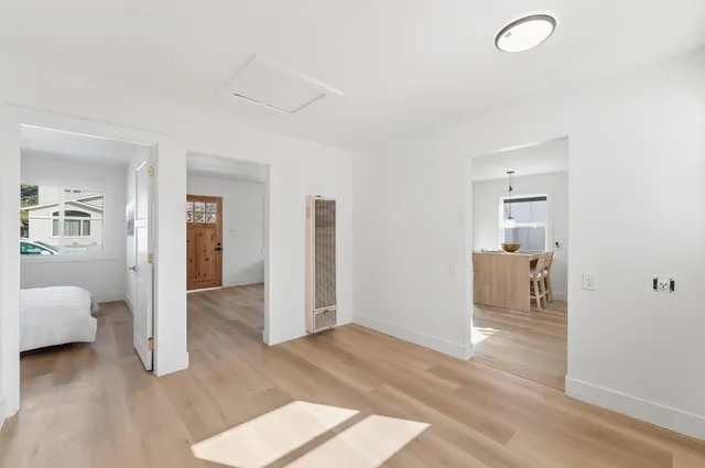 wooden floor and windows in a room