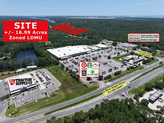 a view of a street with an ocean view