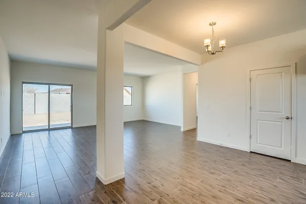 a view of small space with wooden floor