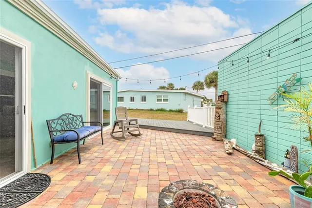 a view of a porch with furniture