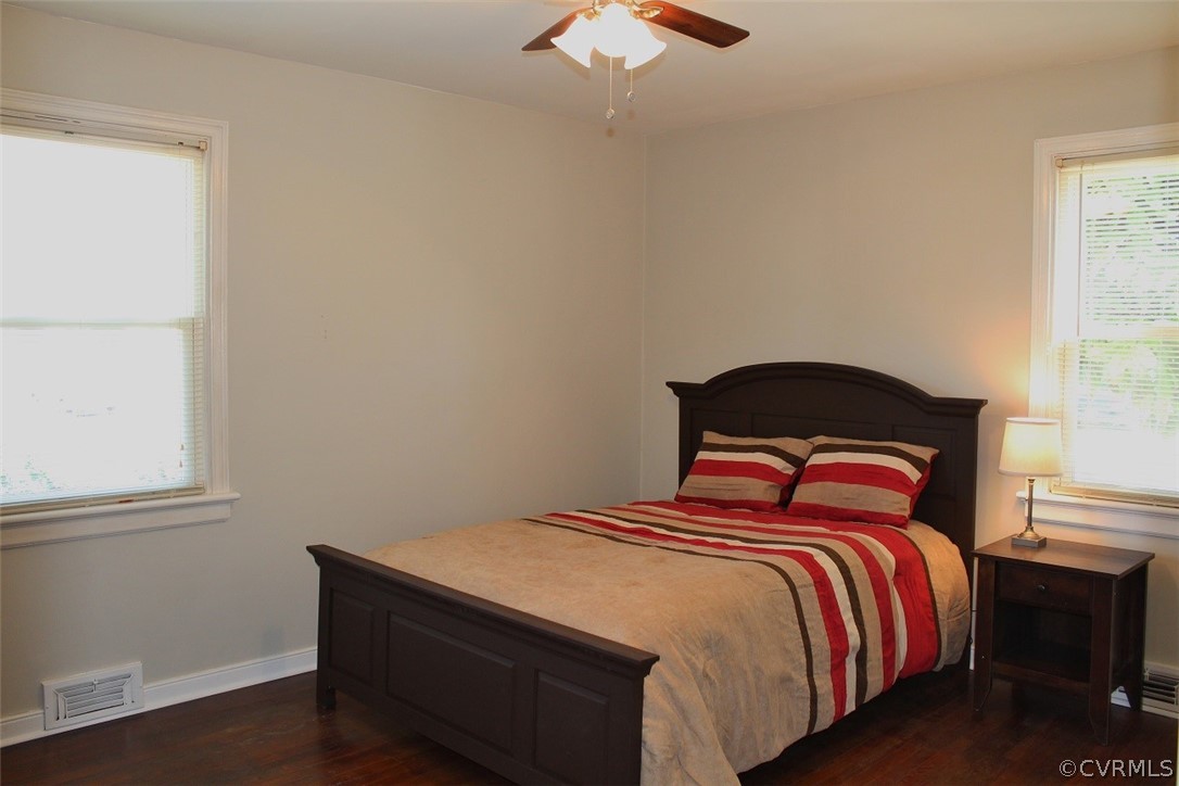 2711 Elora Road Richmond, VA 23223 - Photo 17 of 24 Master bedroom with hardwood floor, new ceiling fa