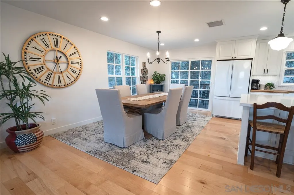 132 Candy Lane Encinitas, CA 92024 - Photo 3 of 24 a view of a dining room with furniture window and wooden floor