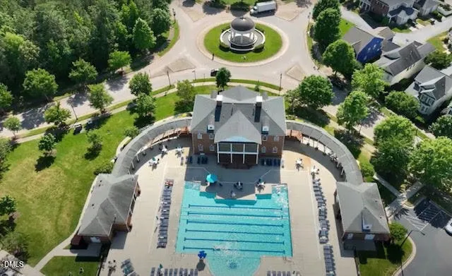 an aerial view of a house
