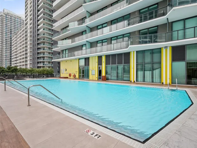 front view of a building with a area