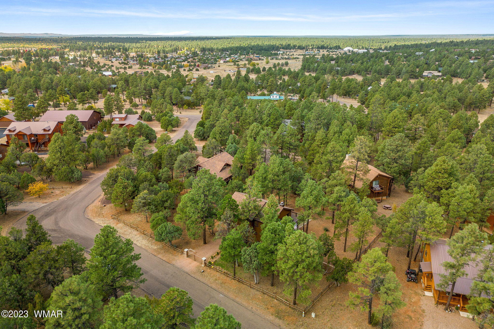 2276 Lindberg Road Overgaard, AZ 85933 - Photo 33 of 34 an aerial view of residential houses with outdoor space and trees