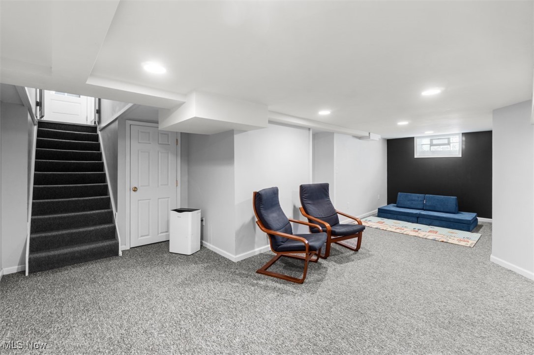 3124 Warrington Road Cleveland, OH 44120 - Photo 29 of 36 Living area with recessed lighting, carpet flooring, and baseboards