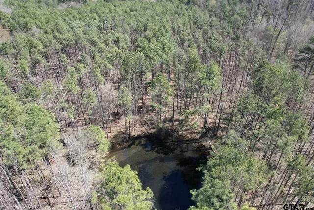 a aerial view of a house with a yard