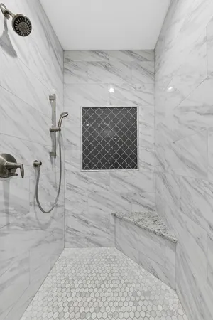 a bathroom with a shower