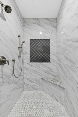 a bathroom with a shower