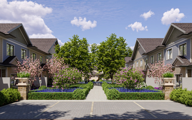 250 Violet Lane Wheeling, IL 60090 - Photo 2 of 16 a front view of a house with a yard and fountain in middle