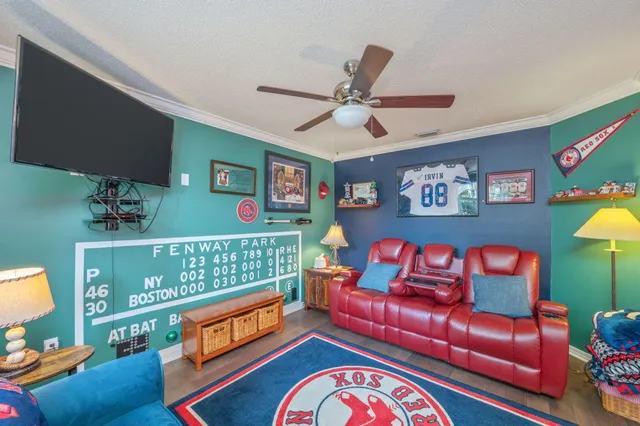 a living room with furniture