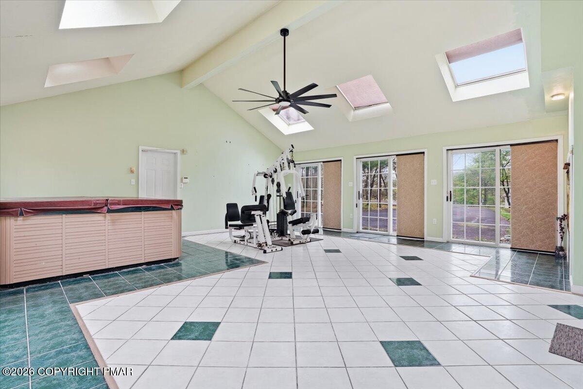 349 Bumble Bee Pass Cresco, PA 18326 - Photo 5 of 31 Gym and Jacuzzi room- w/skylights