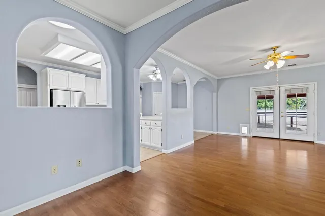 a bathroom with a bathtub and a toilet