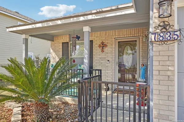 a view of a door with a potted plant