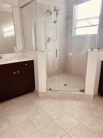 a bathroom with a shower