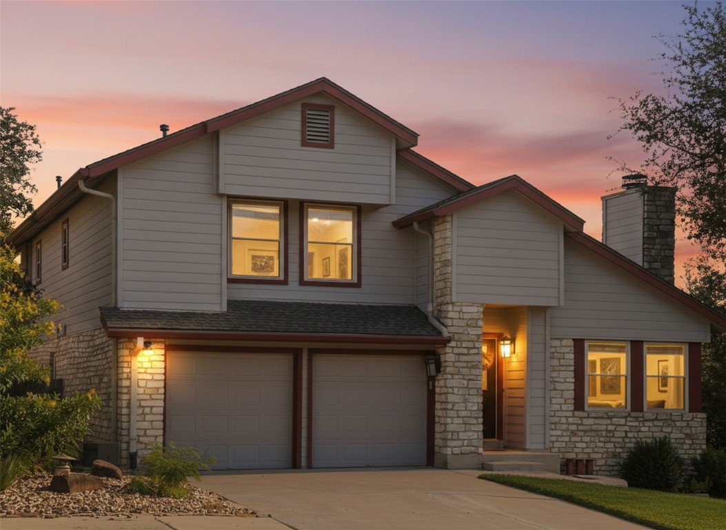 a front view of a house
