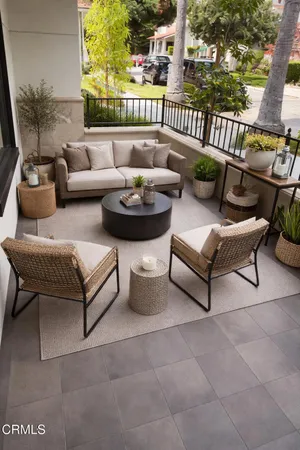 a outdoor living space with furniture