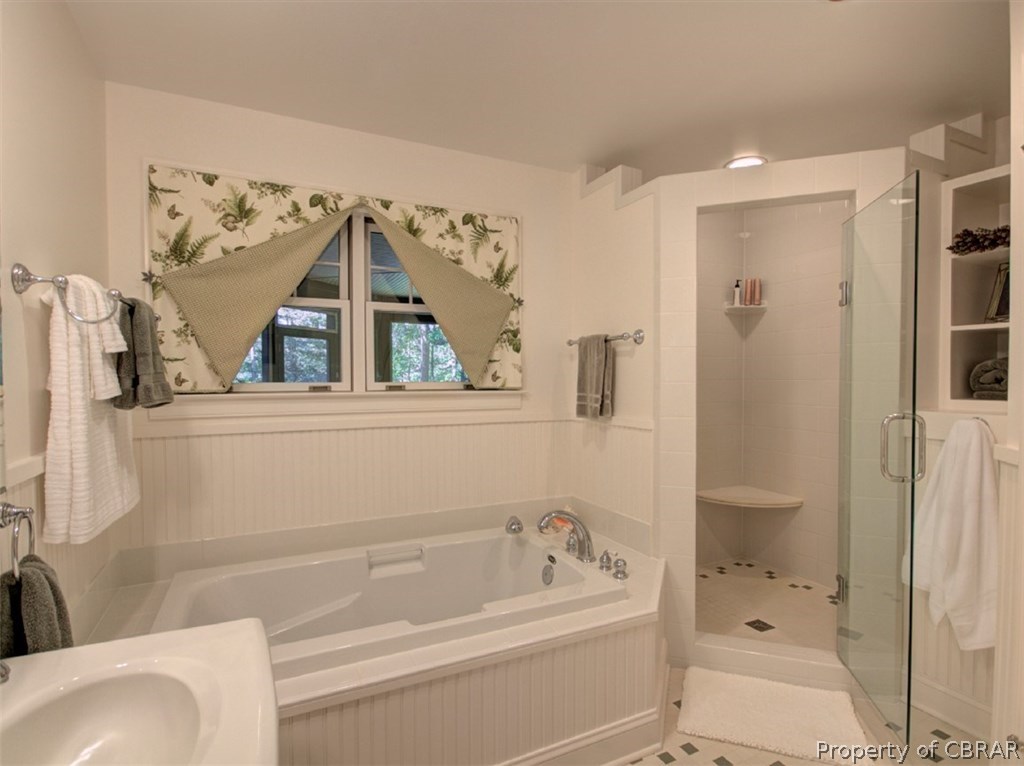 1178 Providence Road Deltaville, VA 23043 - Photo 35 of 50 Also a nice ceramic tile step-in shower with frameless glass door.