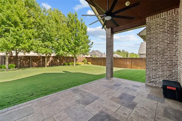 a view of a porch with a yard