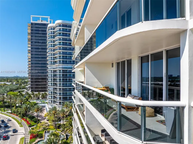 a balcony view with a outdoor space