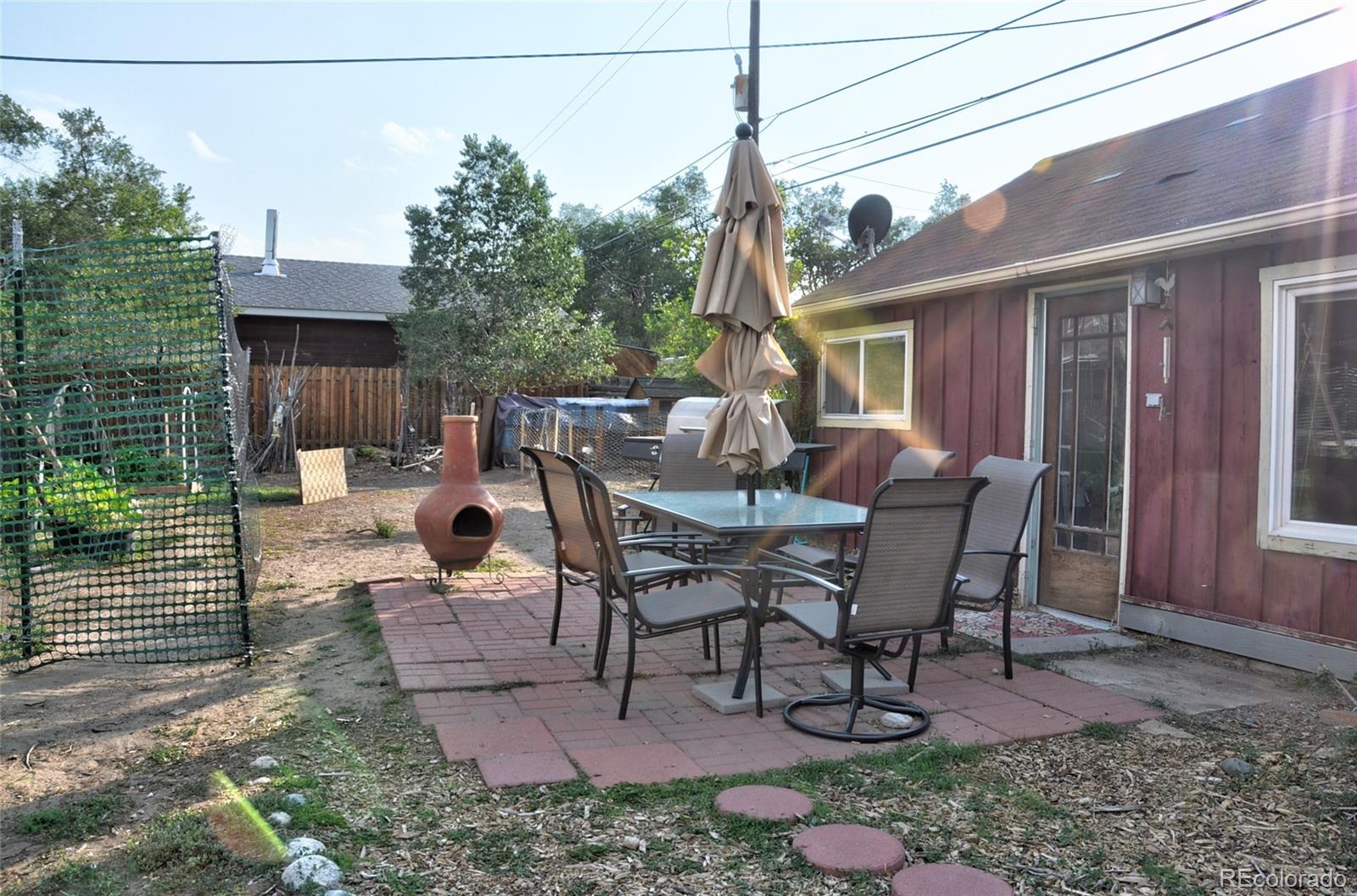 1406 G Street, Unit B Salida, CO 81201 - Photo 22 of 24 a view of a patio with table and chairs potted plants with wooden fence