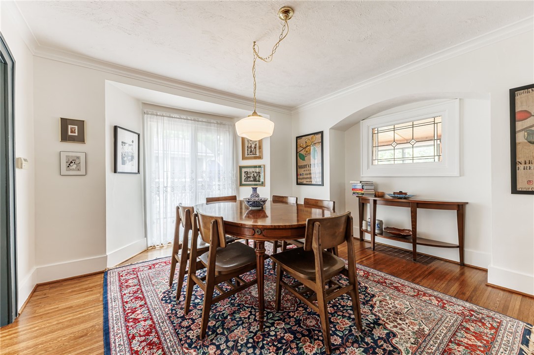 55 Elm Drive Rochester, NY 14609 - Photo 7 of 31 Dining Room features arched alcove with leaded glass window