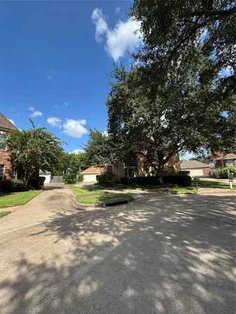 a view of road and trees