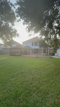 a view of a green yard