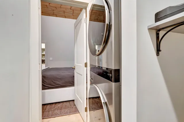 a room with a washer and dryer