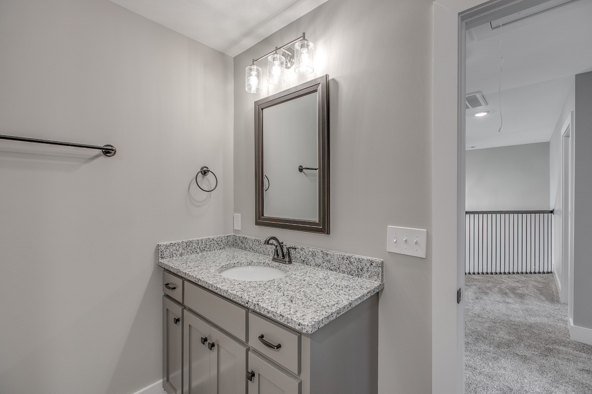 524 Haviture Way Murfreesboro, TN 37129 - Photo 26 of 50 a bathroom with a granite countertop sink and a mirror