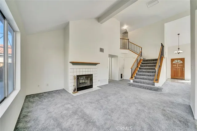 a view of a livingroom with a fireplace