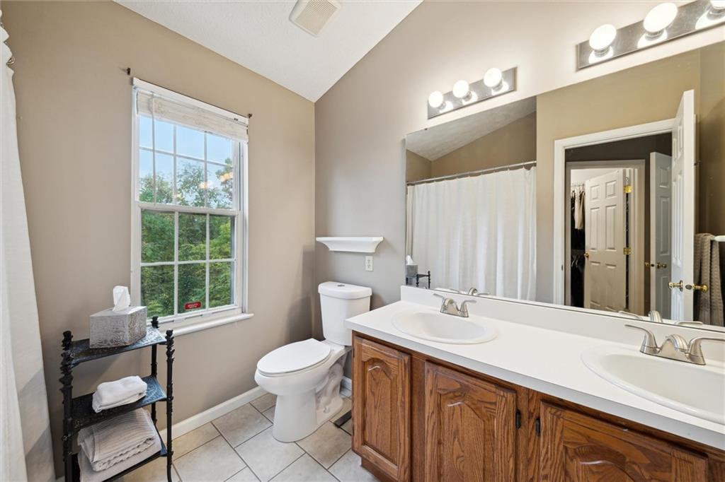 313 Timberlake Drive Venetia, PA 15367 - Photo 24 of 49 a bathroom with a double vanity sink a toilet and a mirror