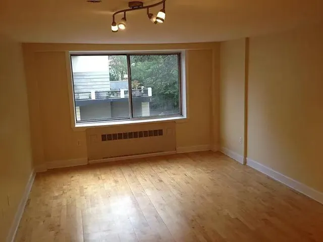 an empty room with a window