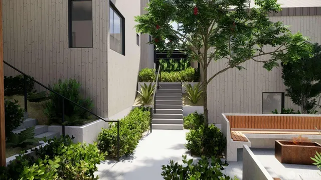 a view of a yard in front of house