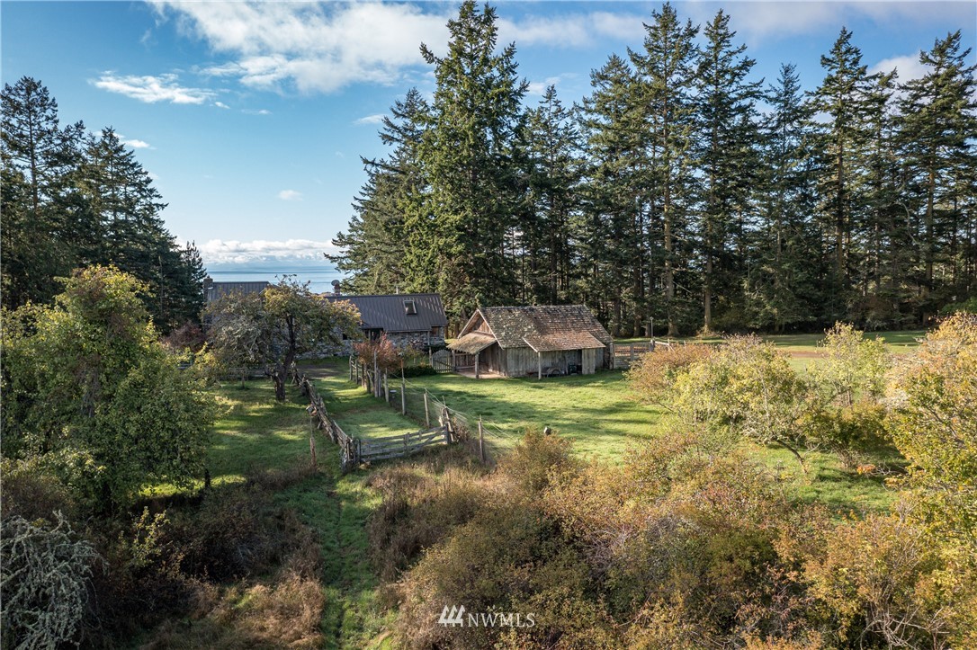 1428 Aleck Bay Road Lopez Island, WA 98261 - Photo 30 of 30 a backyard of a house with lots of green space