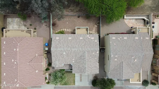 an aerial view of a house