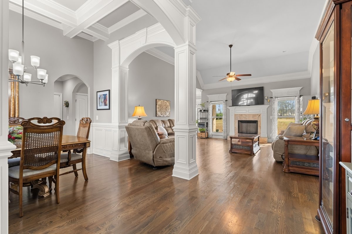 70 Cherokee Dock Road Lebanon, TN 37087 - Photo 4 of 48 a living room with furniture and a fireplace