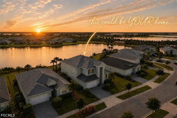 an aerial view of houses with outside seating