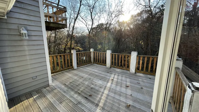 a view of a deck