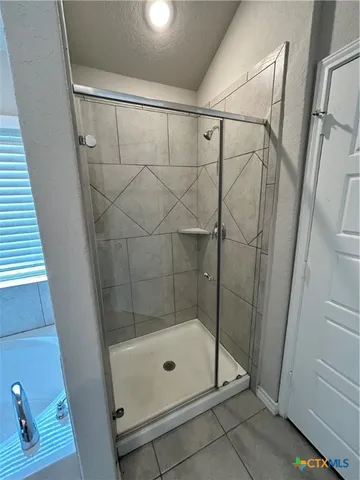 a bathroom with a shower