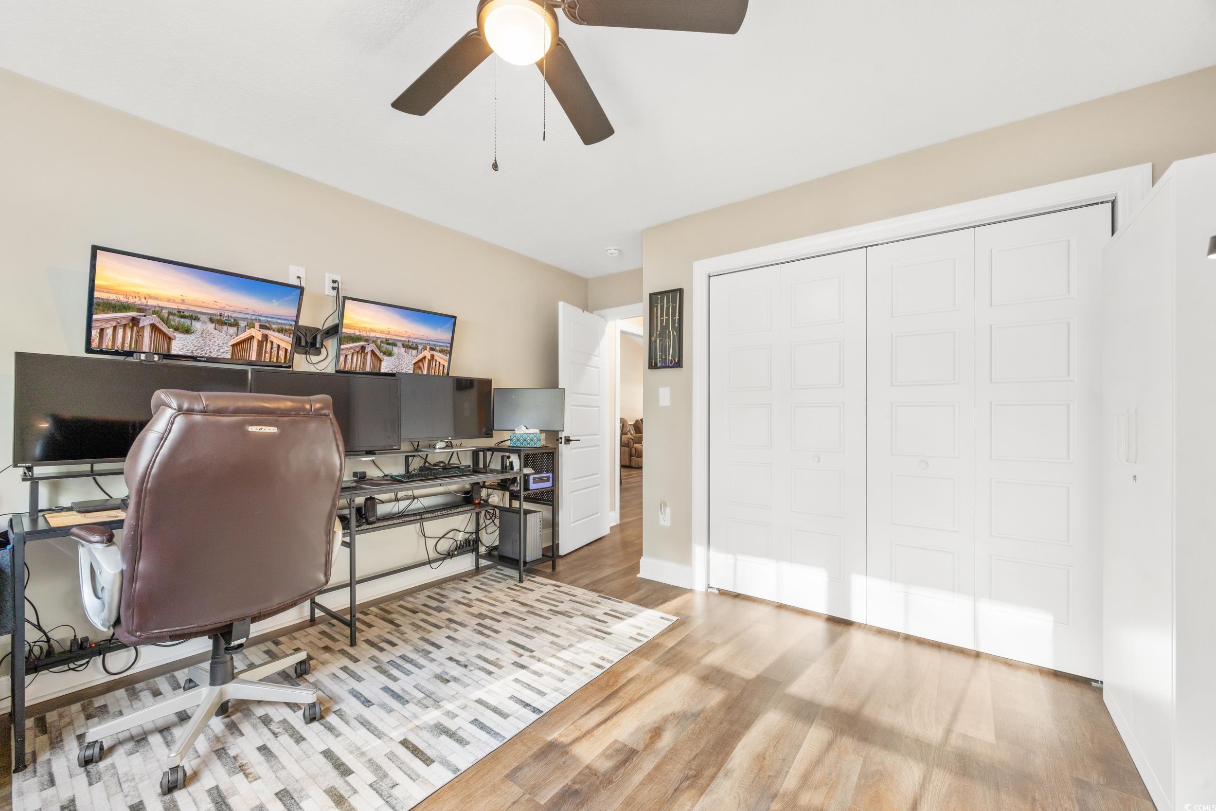 3390 Dusty Road Loris, SC 29569 - Photo 21 of 33 Office featuring ceiling fan and light wood-type f