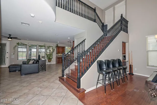 a bedroom with a bed and closet