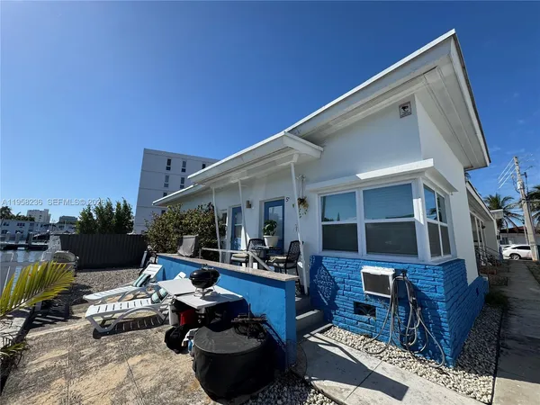 a outdoor space with patio furniture