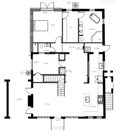 a picture of a bathroom with a sink and mirror