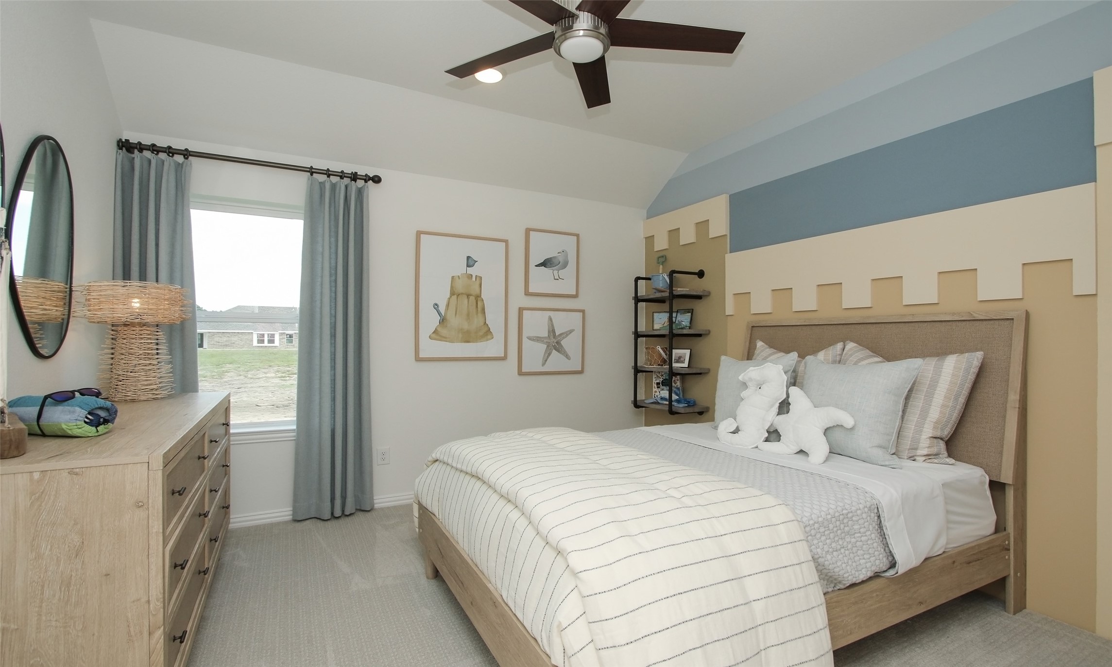 2726 Alexis Street Seabrook, TX 77586 - Photo 17 of 31 a bedroom with a bed a chandelier and a window