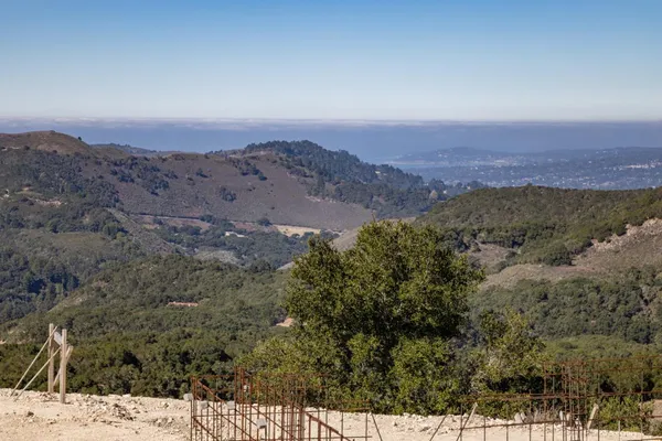 a view of an outdoor space and mountain view