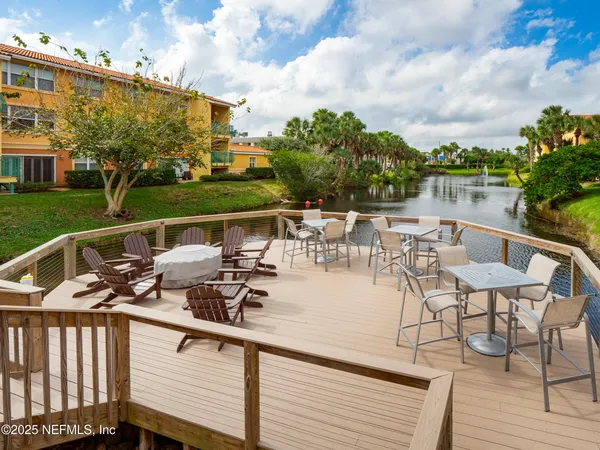 an outdoor space with patio