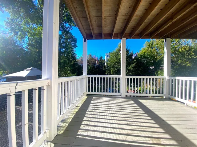 a view of a wooden deck