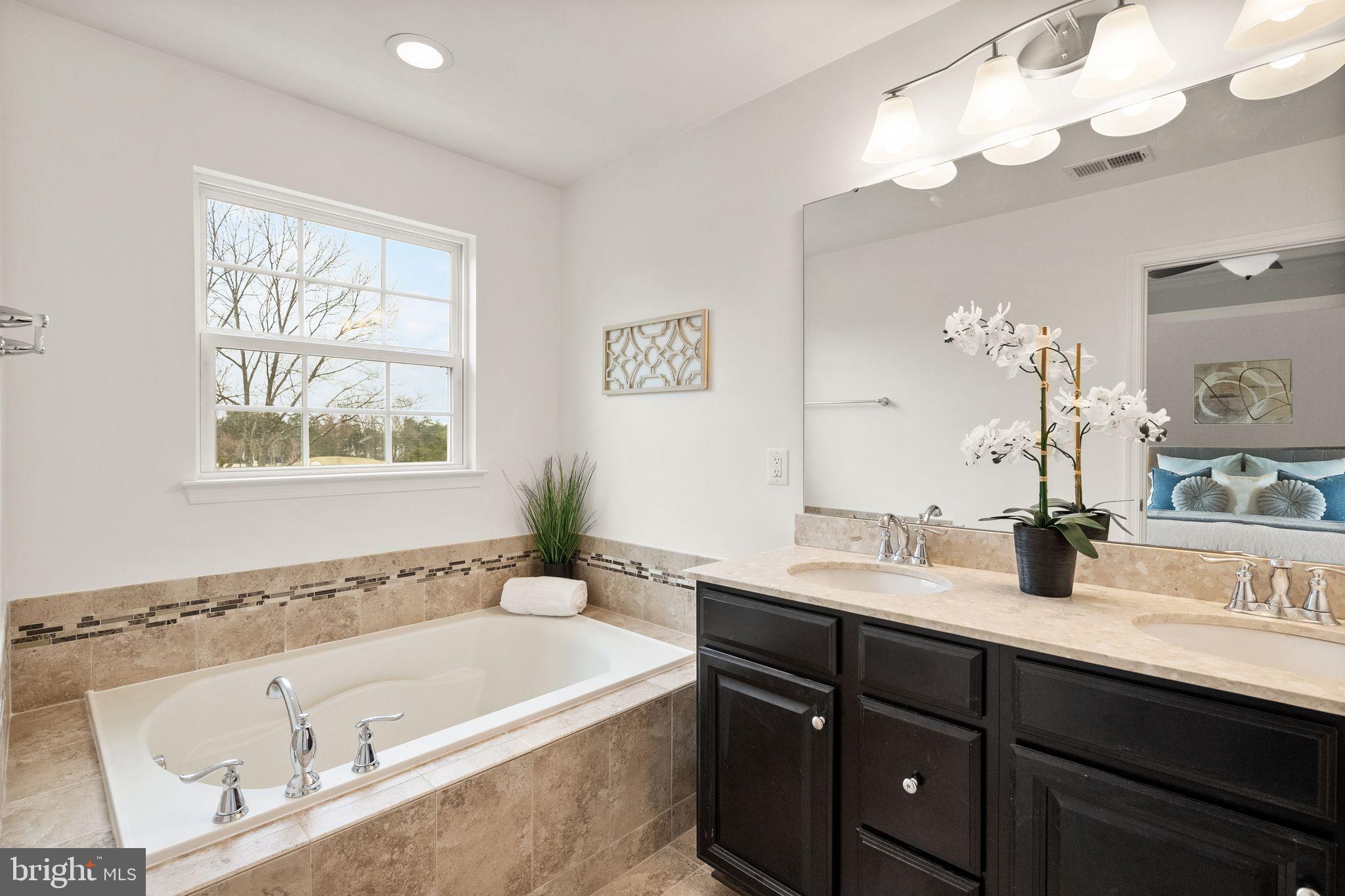 13671 Rockingham Lane Gainesville, VA 20155 - Photo 24 of 45 a bathroom with a tub a sink and mirror