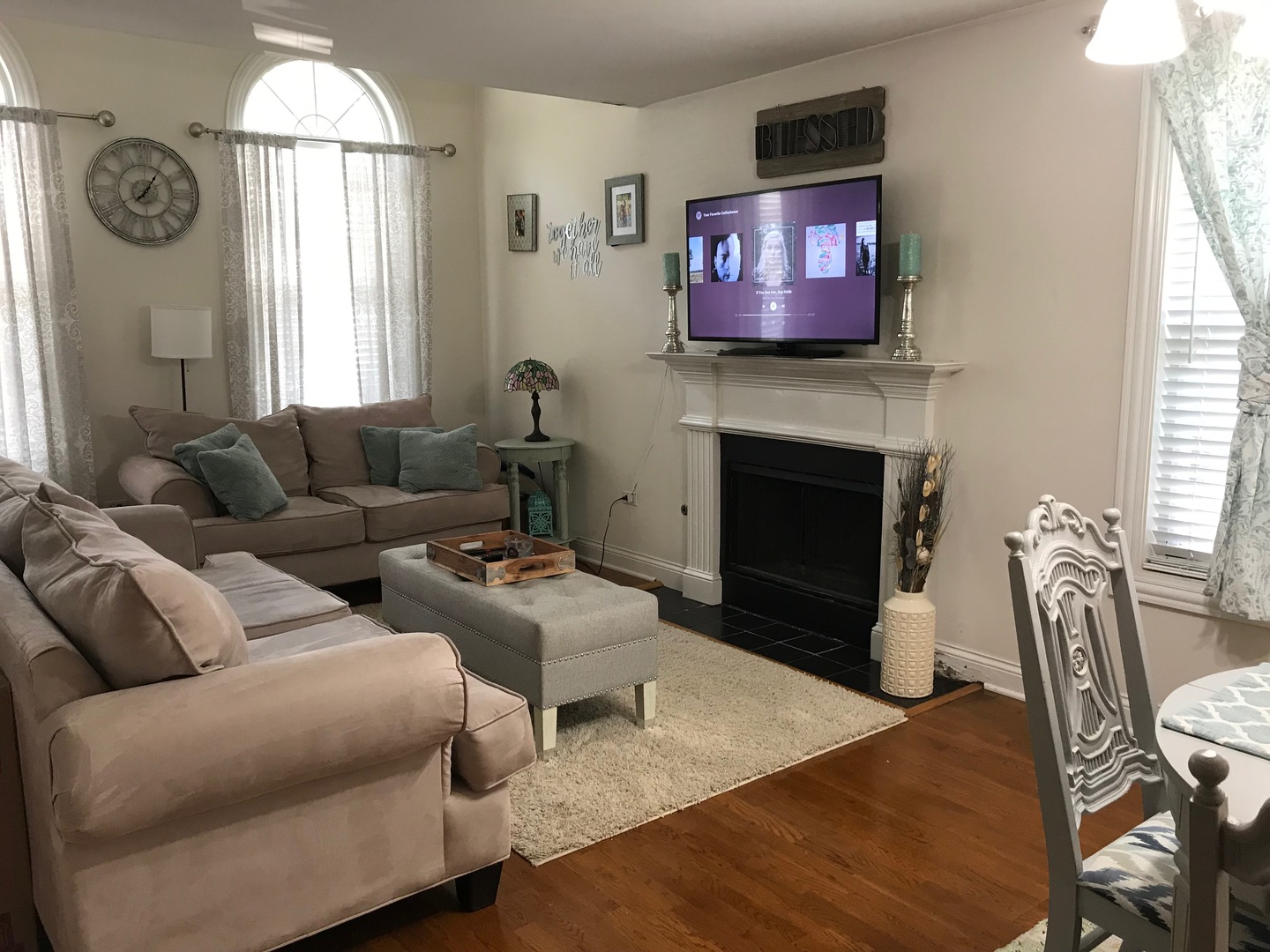 43 Foxcroft Road, Unit 123 Naperville, IL 60565 - Photo 3 of 11 a living room with furniture a window and a fireplace